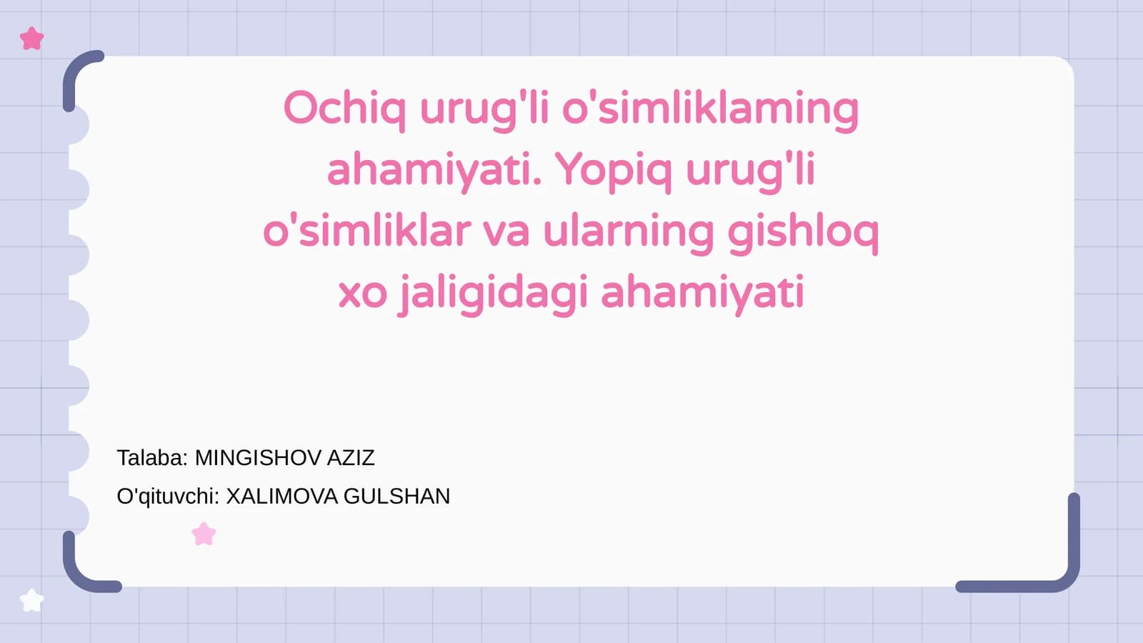 Ochiq Urug'li O'simliklar