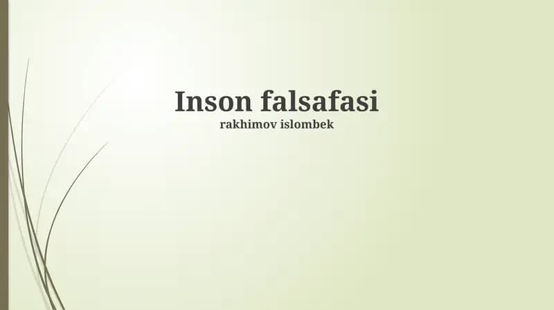 Inson falsafasi