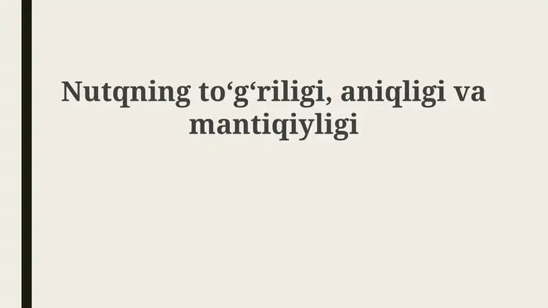 Nutqning to'g'rilik me'yorlari