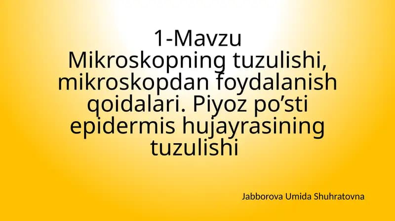 Mikroskopning tuzulishi