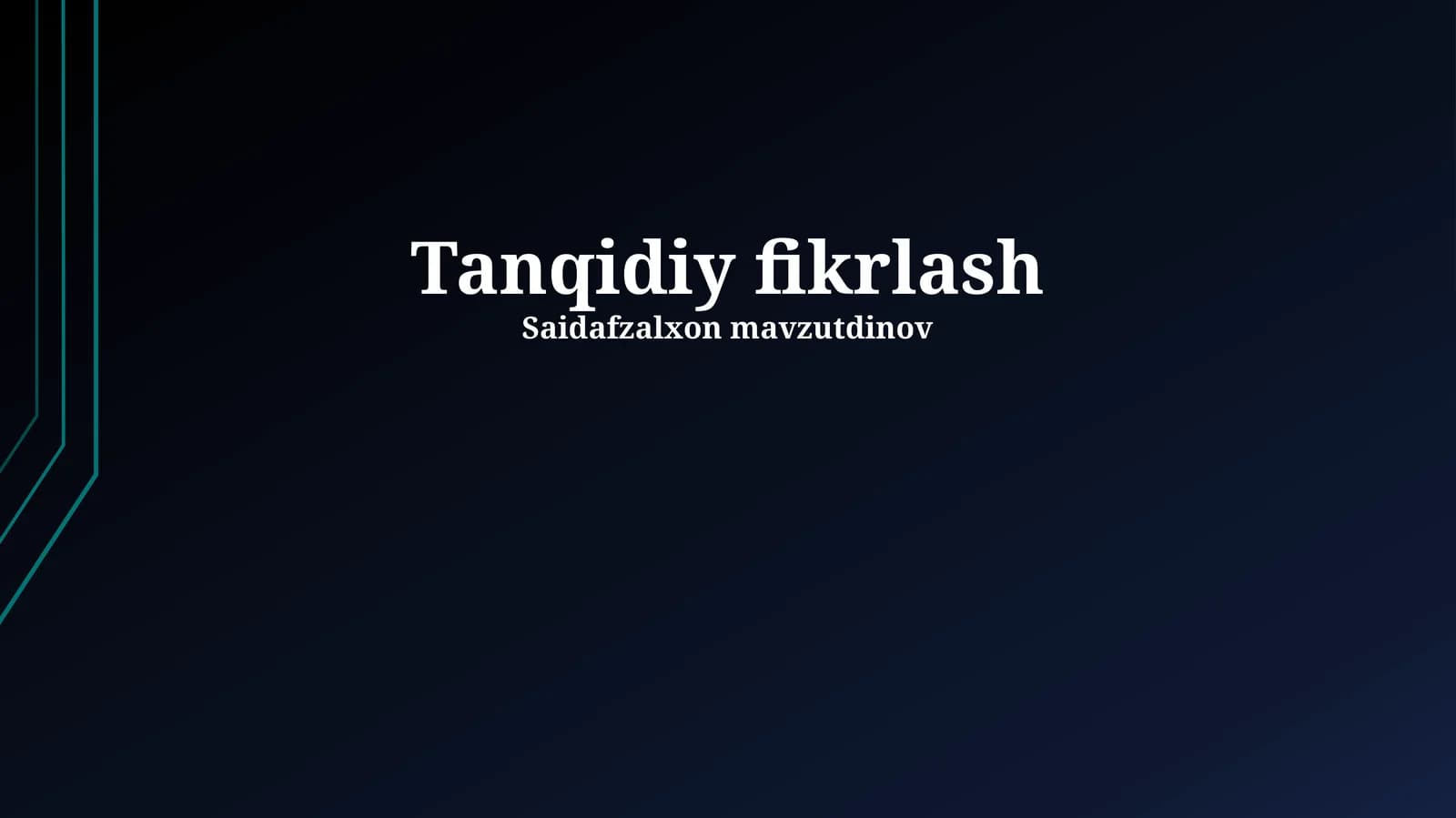 Tanqidiy fikrlash