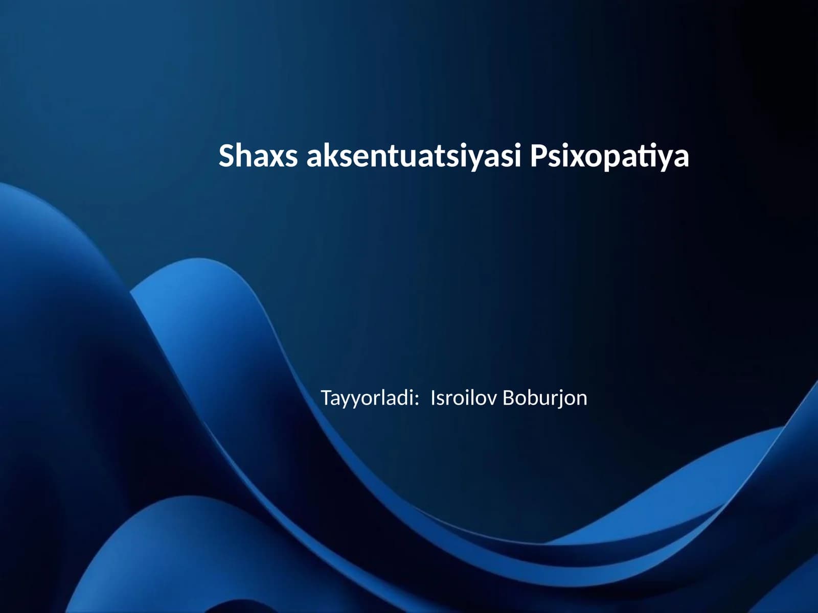 Shaxs aksentuatsiyasi Psixopatiya