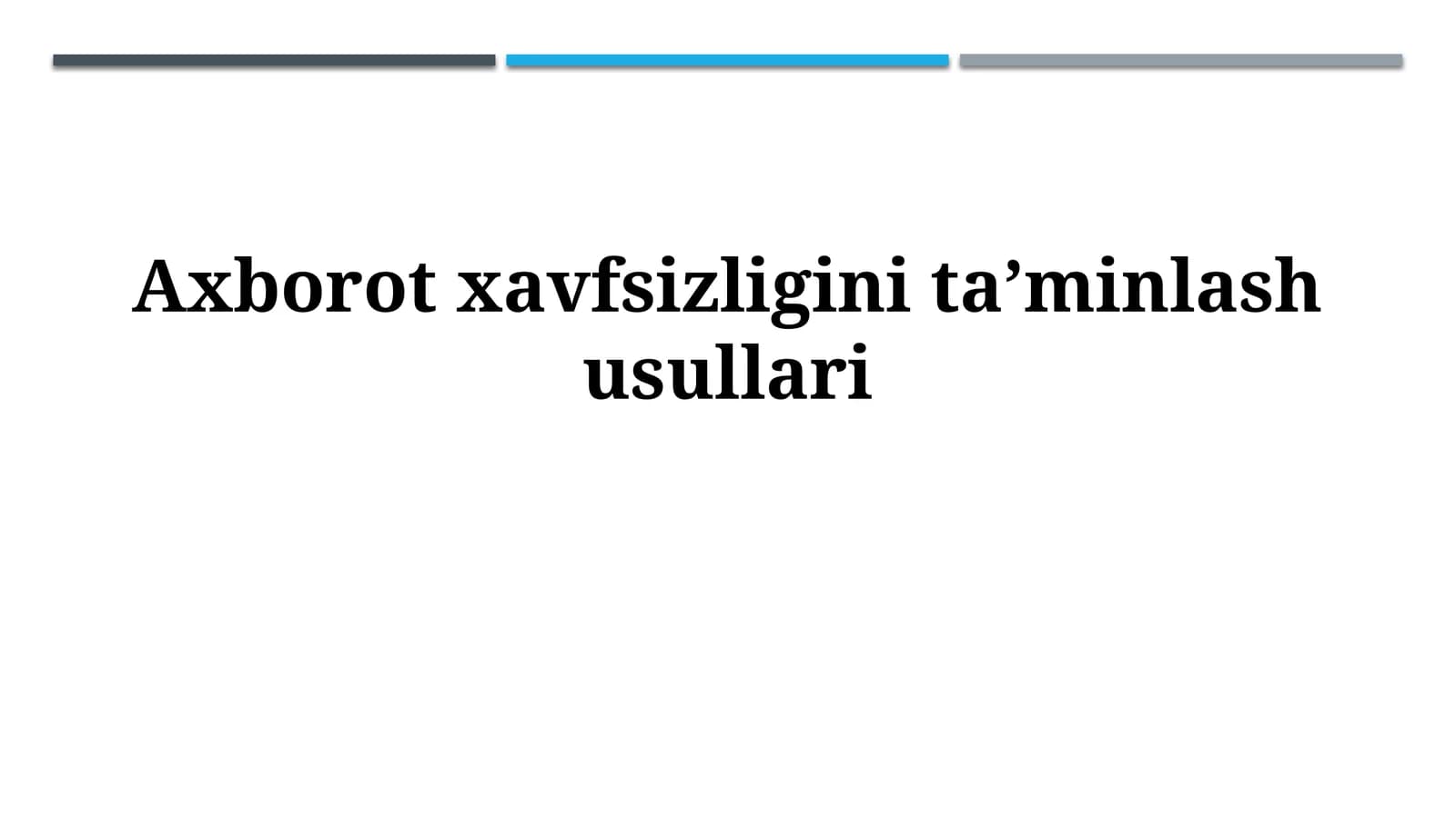 Xavfsizlik siyosatlari va qoidalari