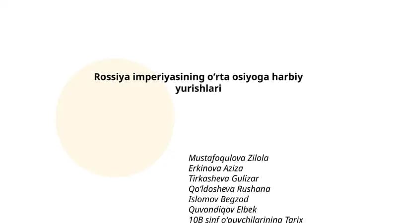 Rossiya imperiyasining oʻrta osiyoga harbiy yurishlari