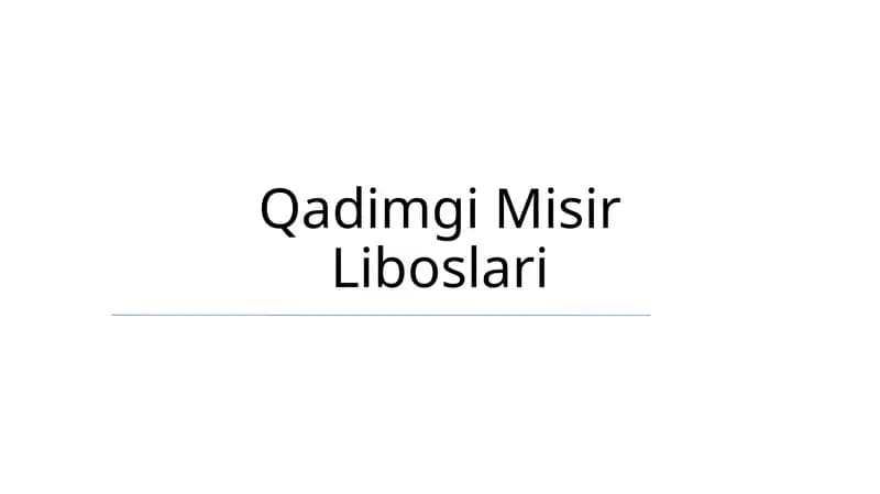 Qadimgi Misir Liboslari