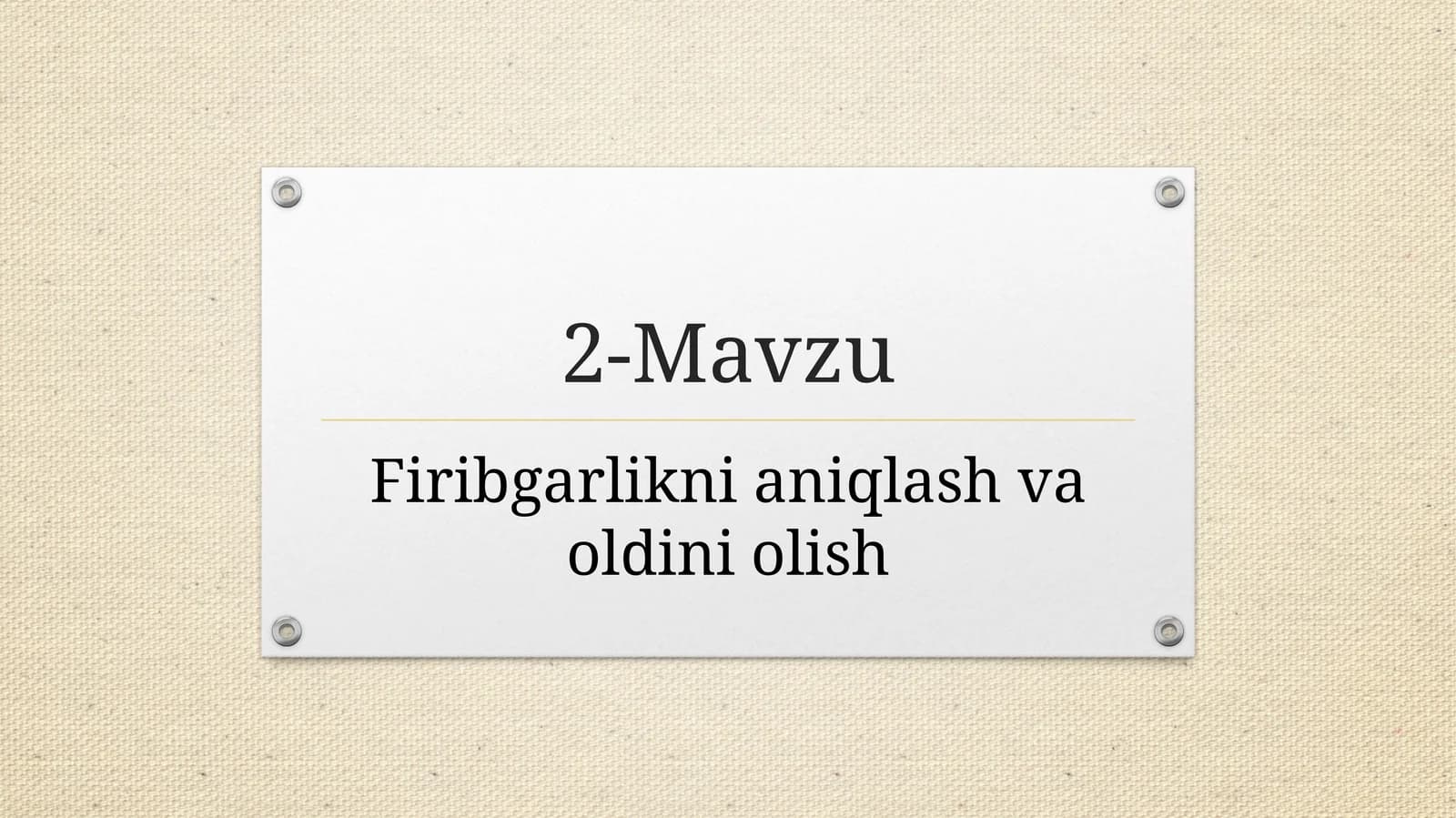 Firibgarlikni aniqlash va oldini olish