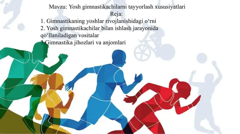 Yosh gimnastikachilarni tayyorlash xususiyatlari