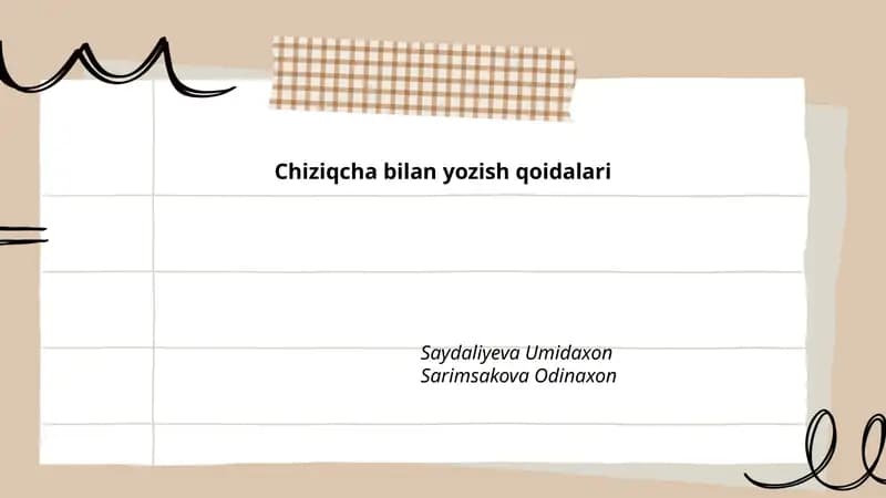 Chiziqcha bilan yozish qoidalari