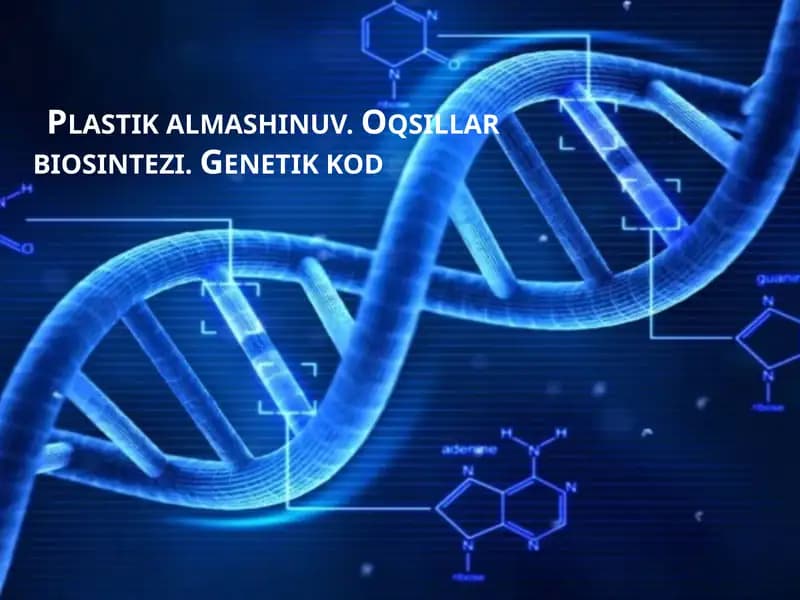 Plastik almashinuv. Oqsillar biosintezi. Genetik kod