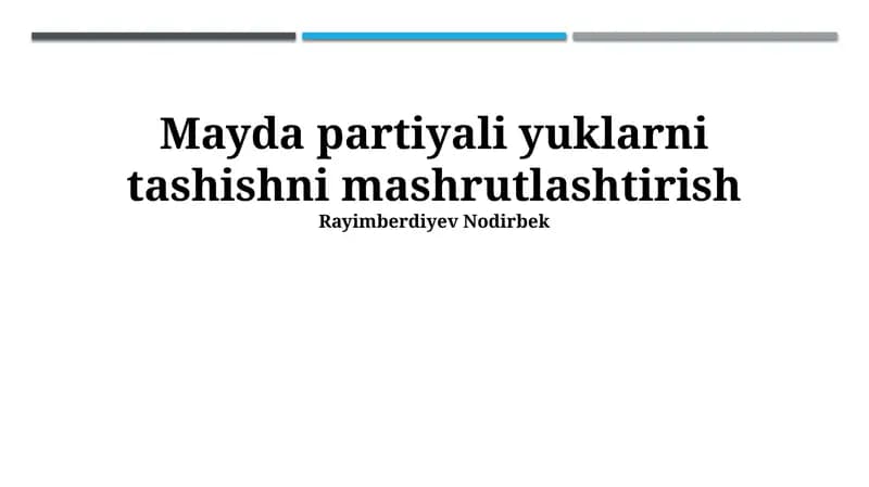 Mayda bayrami yuklarini tashishni tashkil etish