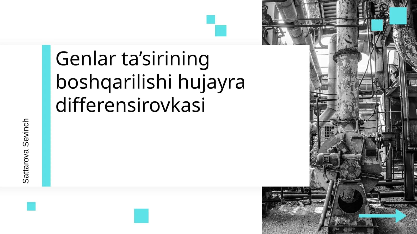 Genlar ta’sirining boshqarilishi hujayra differensirovkasi