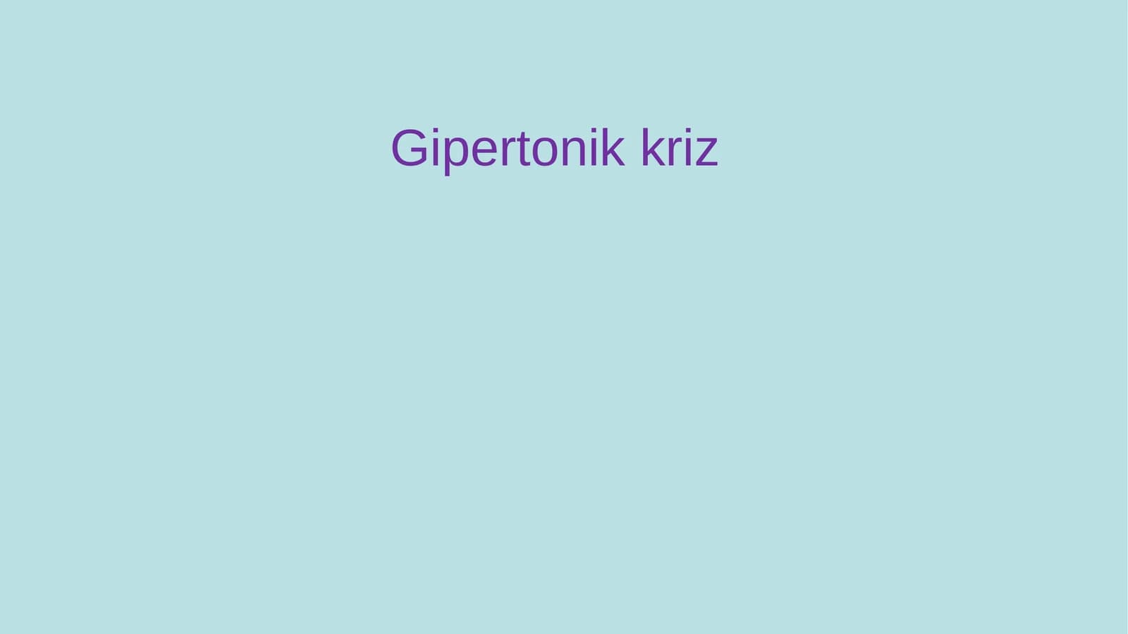 Gipertonik kriz