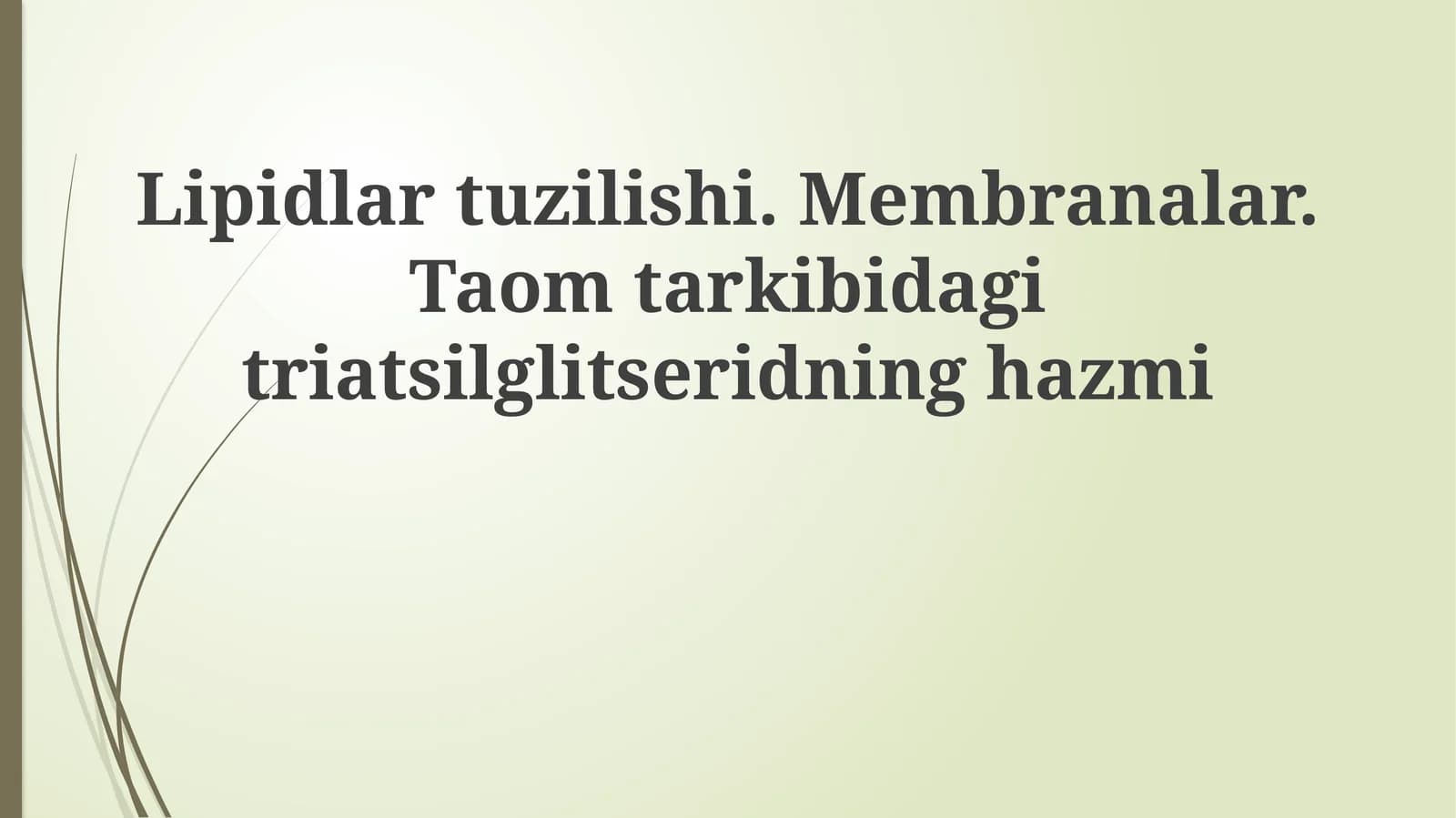 Lipidlar tuzilishi