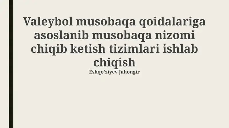 Voleybol musobaqa qoidalari