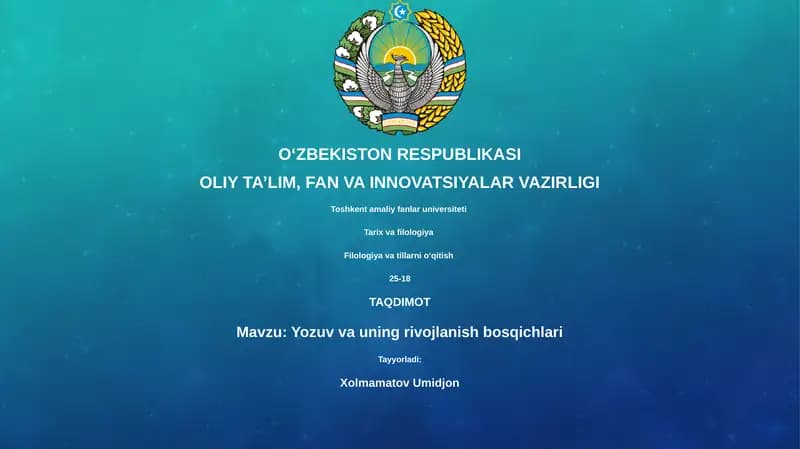Yozuv va uning rivojlanish bosqichlari