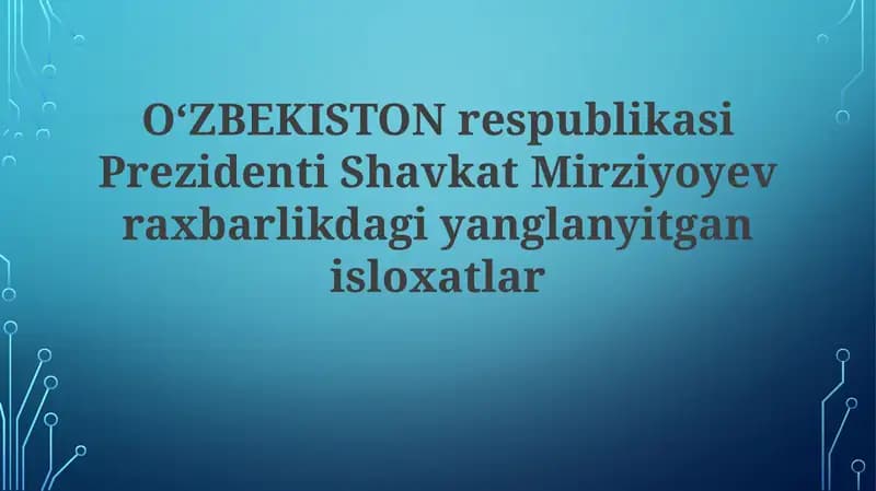 Ijtimoiy va siyosiy islohotlar