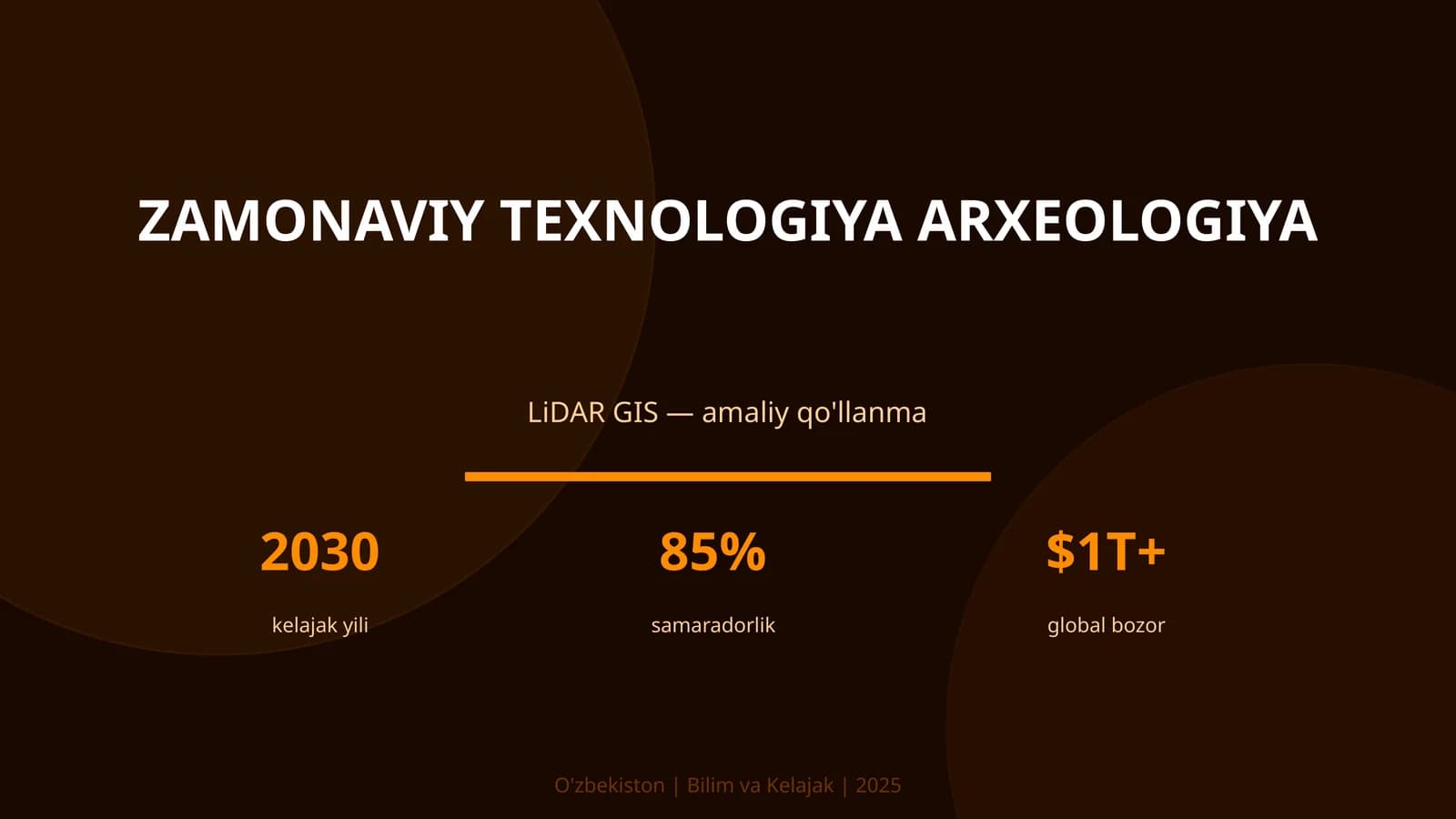 ZAMONAVIY TEXNOLOGIYA ARXEOLOGIYA