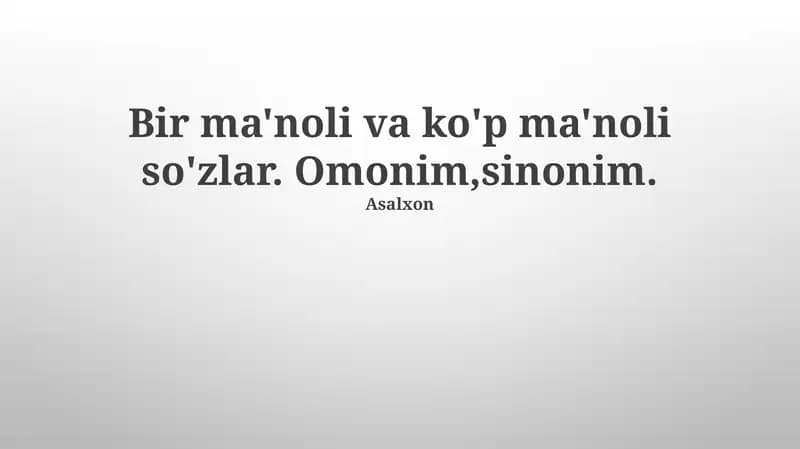 Omonimlar
