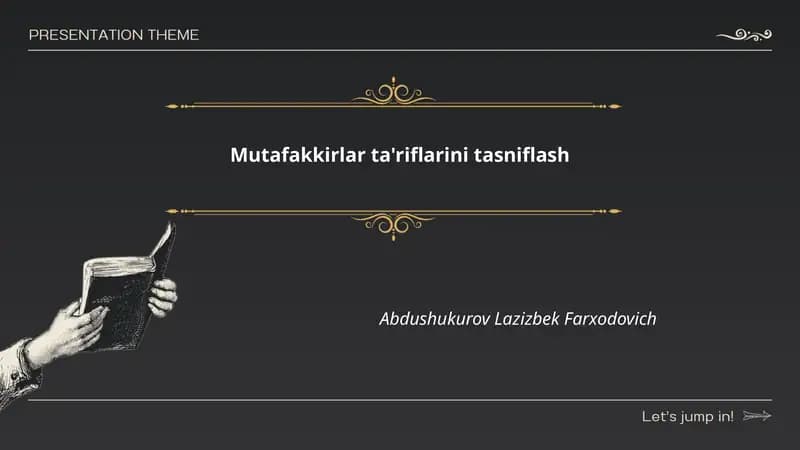 Mutafakkirlar ta'riflarini tasniflash
