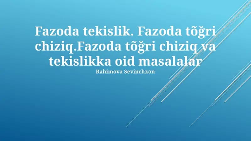 Fazoda tekislik