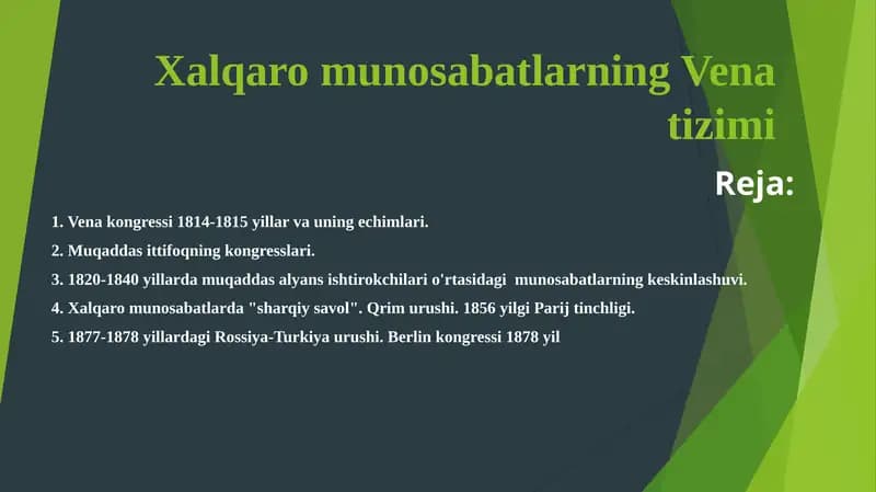 Vena kongressi 1814-1815 yillar va uning echimlari