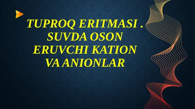 Suvda osoneruvchikation va anionlar