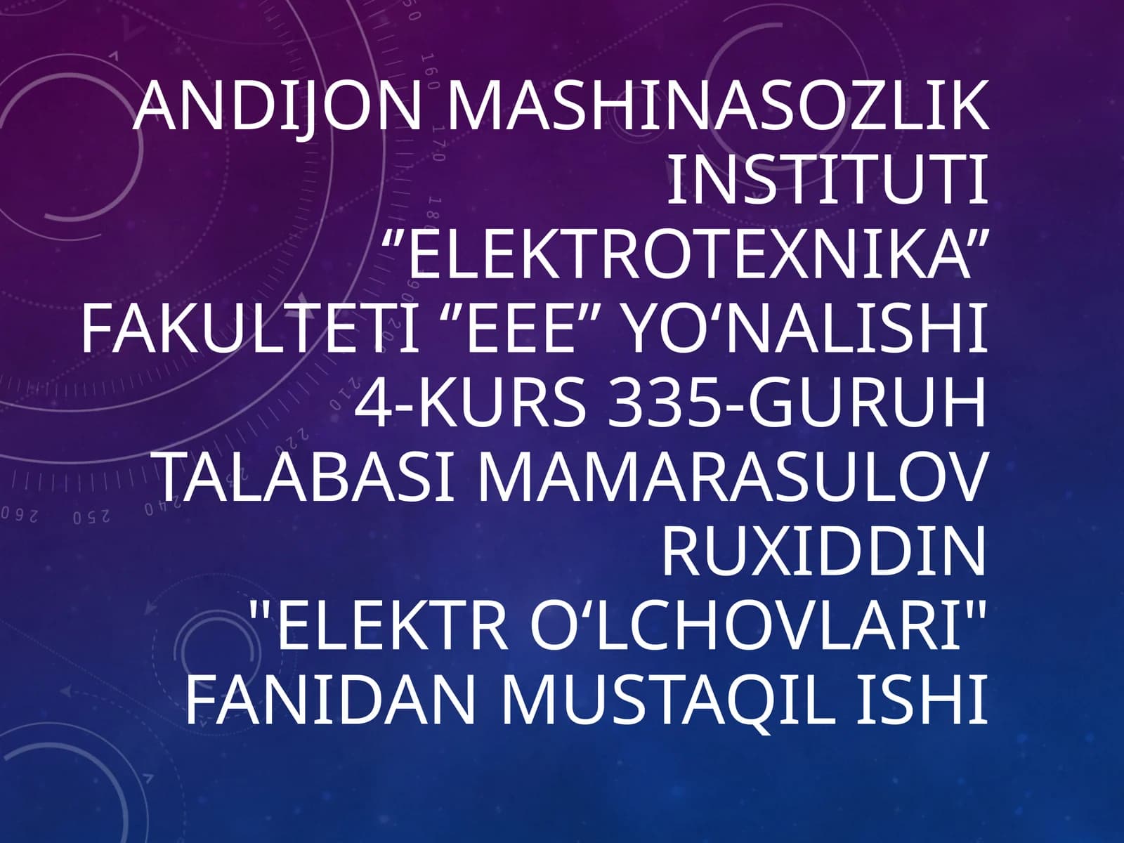 Elektro‘lchovlari