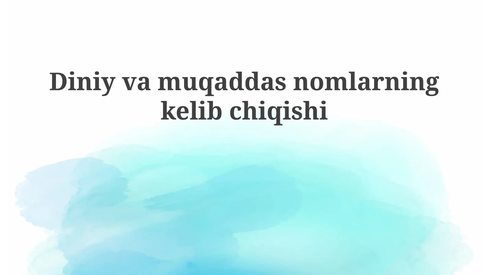 Diniyvamuqaddasnomlarningkelibchiqishi