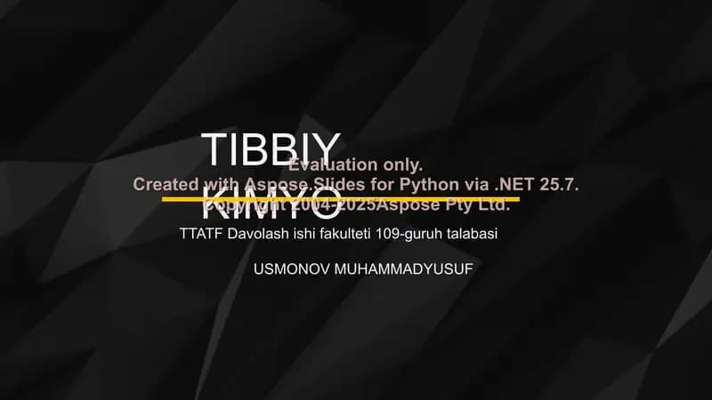 Xromatografiyaning tibbiy izlanishlardagi imkoniyatlari