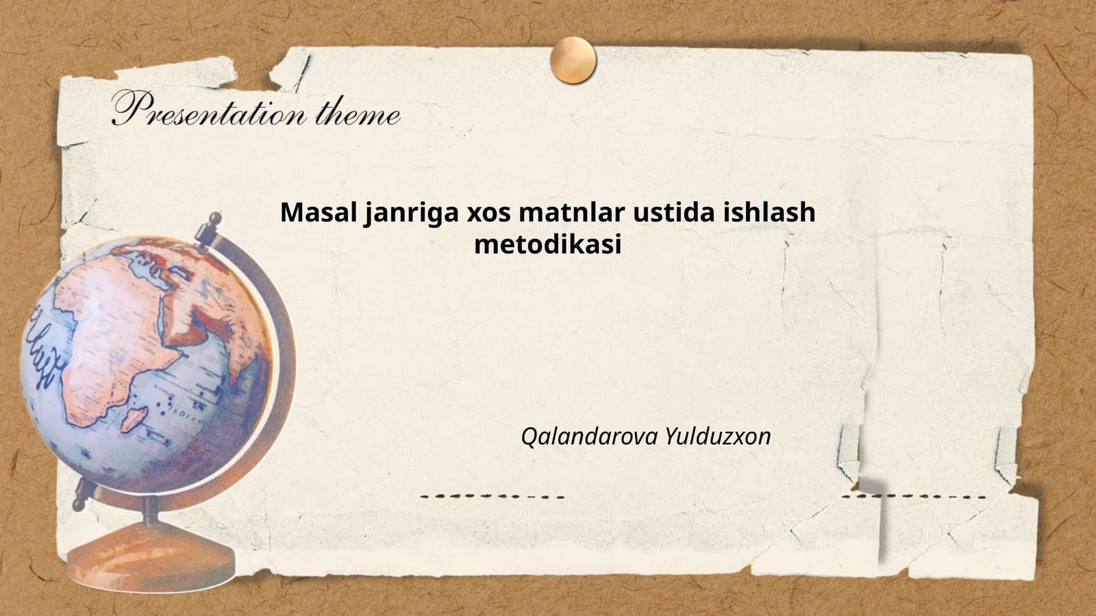 Masal janriga xos matnlar ustida ishlash metodikasi
