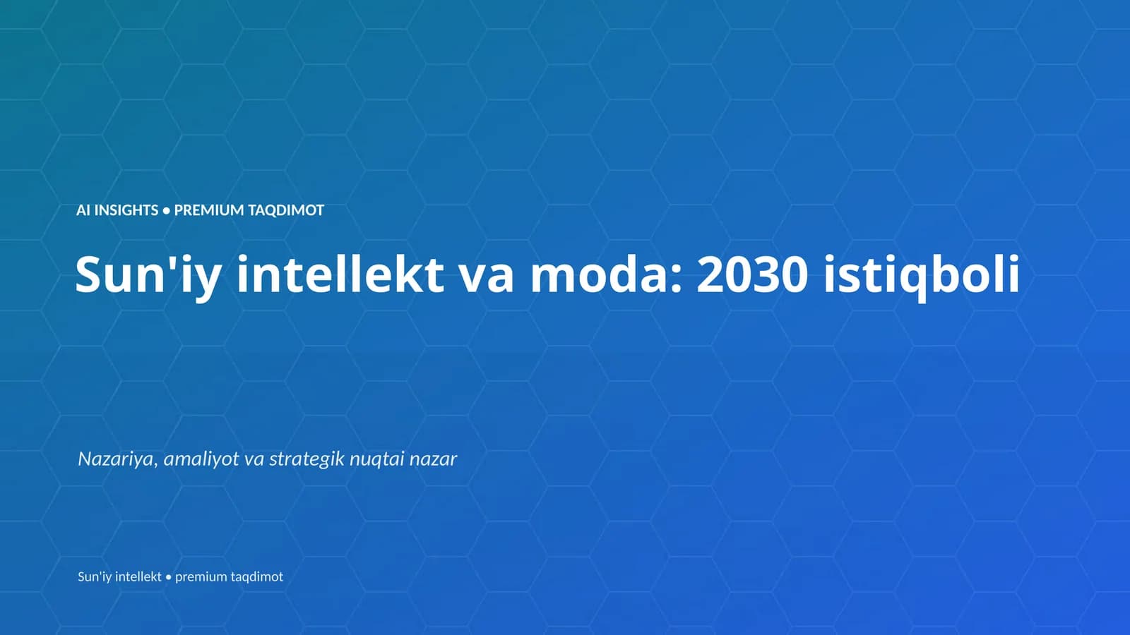Sun'iy intellekt va moda: 2030 istiqboli