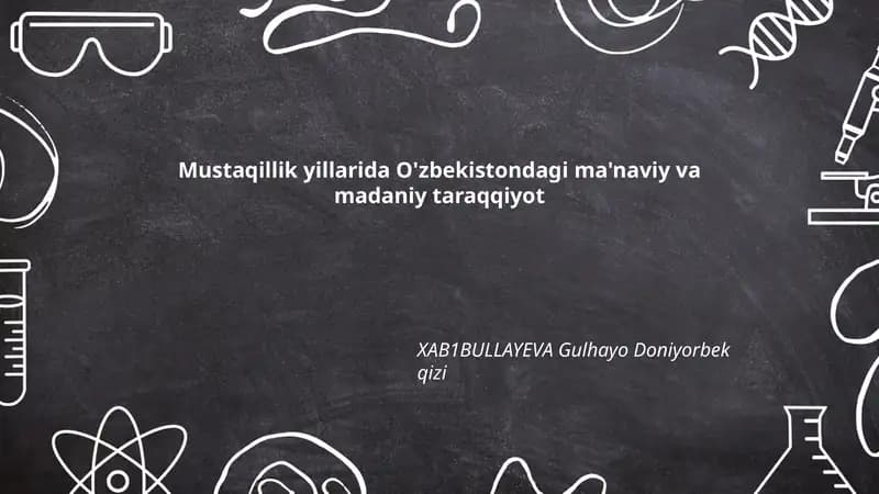Ma'naviy va madaniy taraqqiyot Uzbekistonda