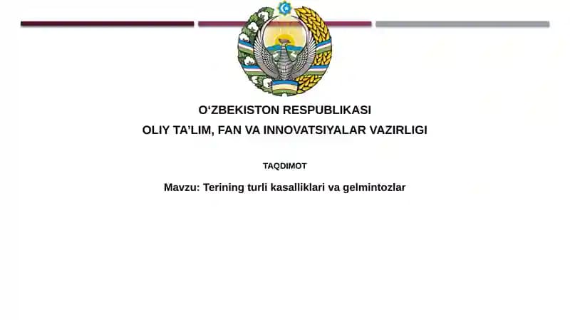 Teri kasalliklari va gelmintozlar