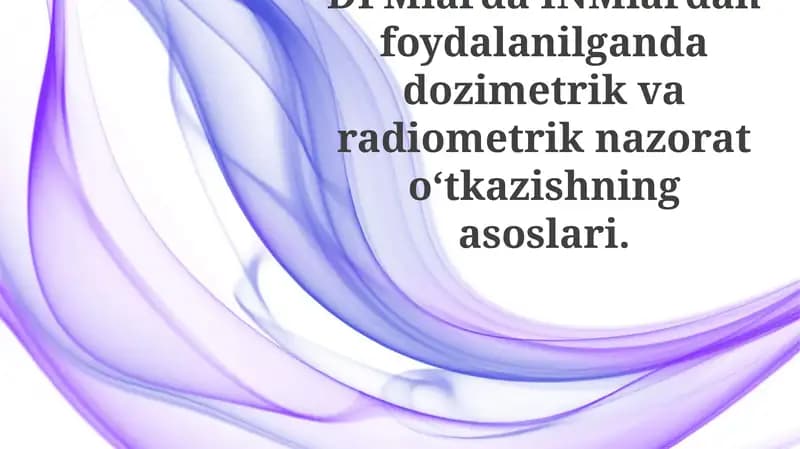 Dozimetrik nazoratning asoslari