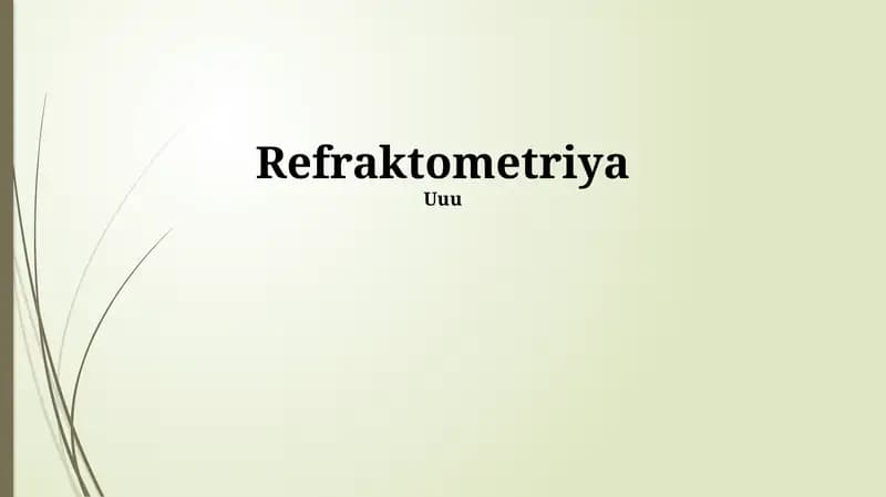 Refraktometriya
