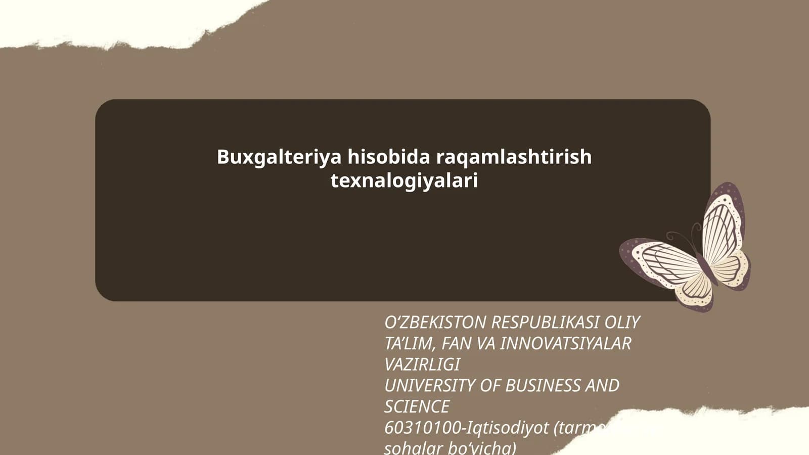 Buxgalteriya hisobida raqamlashtirish texnalogiyalari