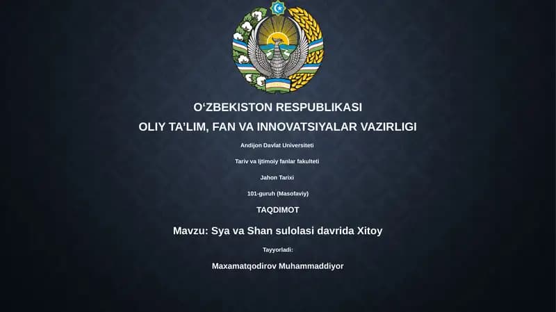 Xia va Shang sulolasi davrida Xitoy