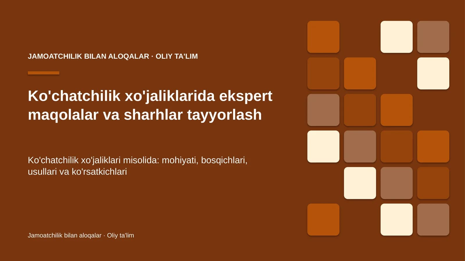 Ko'chatchilik xo'jaliklarida ekspert maqolalar va sharhlar tayyorlash