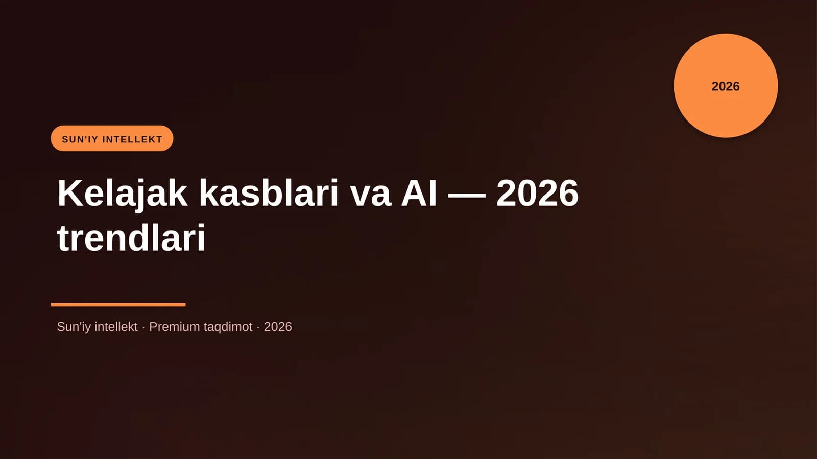 Kelajak kasblari va AI — 2026 trendlari
