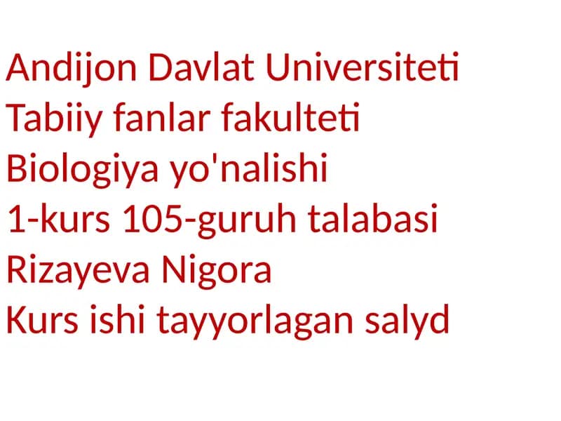 Anordoshlar oilasining umumiy tavsifi