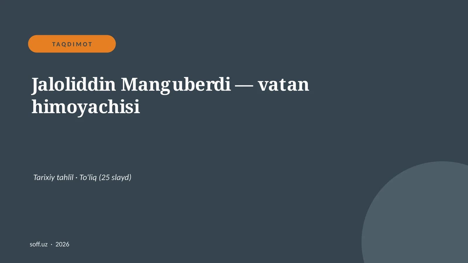 Jaloliddin Manguberdi — vatan himoyachisi