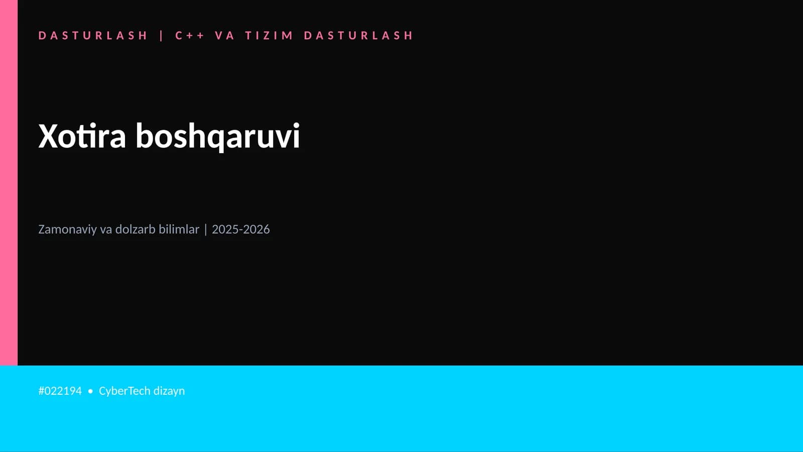 C++ VA TIZIM DASTURLASH