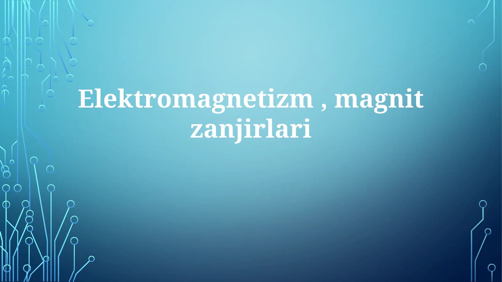 Elektromagnetizm,magnitzanjirlari