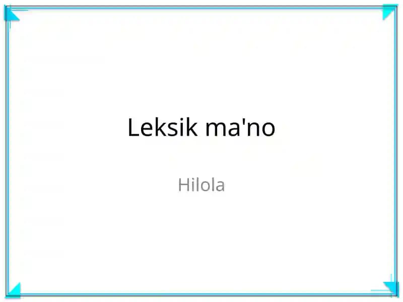 Leksik ma'no