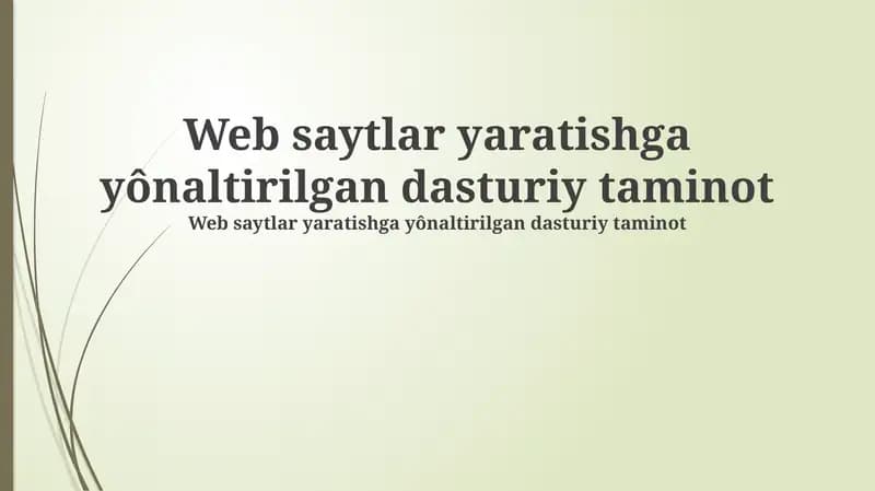 Veb-saytlar yaratishga yönaltirilgan dasturiy taminot