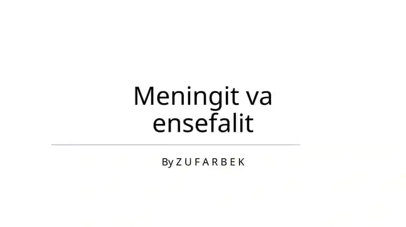 Meningit va ensefalit