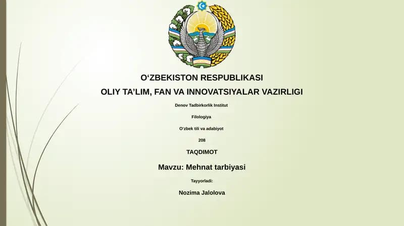 Mehnat tarbiyasi