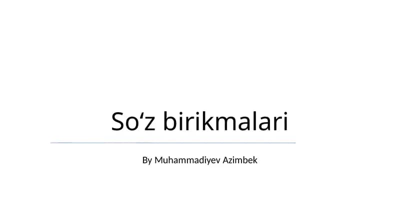 So'z birikmalari