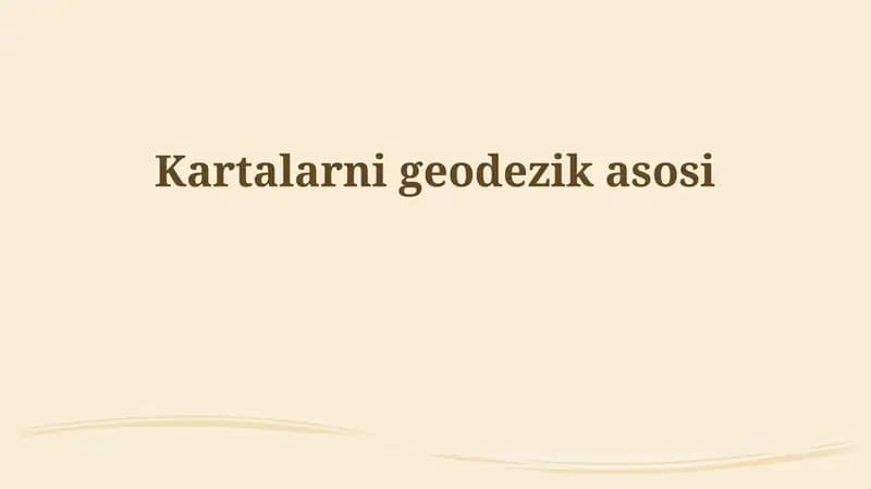 Kartalarni geodezik asosi