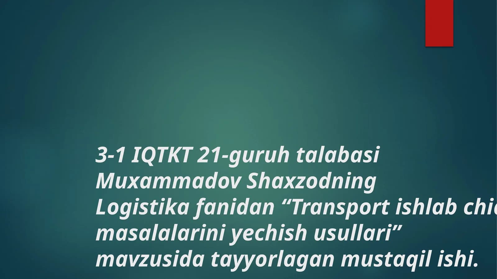 Transport logistikasi